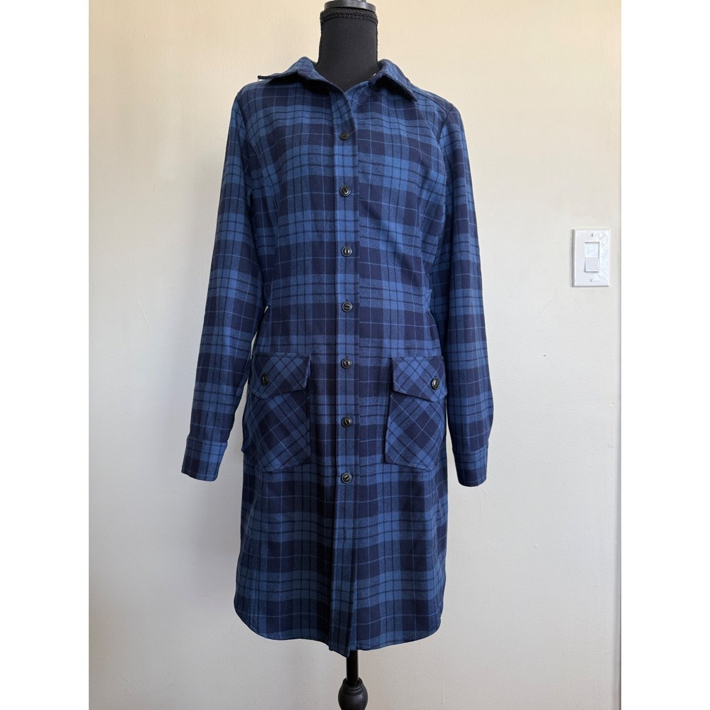 Vintage Pendleton Womens Preppy Plaid Virgin Wool Shirt Dress Size M Utility